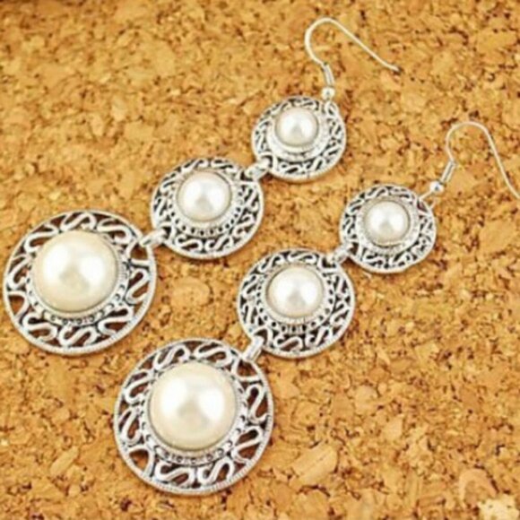 New Y2Kboho shell shape Gatsby drop festival vintage boho gypsy earrings - Picture 4 of 8